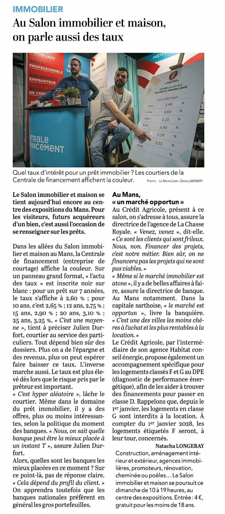 Article La Centrale de Financement Le Mans 